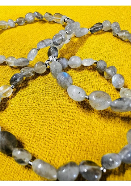 Sertifikalı Labradorit Doğal Taş Şekilsiz Tımbıl Bileklik Aaa Kalite Sürpriz Hediyeli