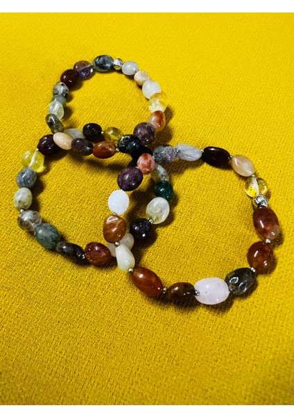 Sertifikalı Karışık Doğal Taş Şekilsiz Tımbıl Bileklik Aaa Kalite Sürpriz Hediyeli modelleri