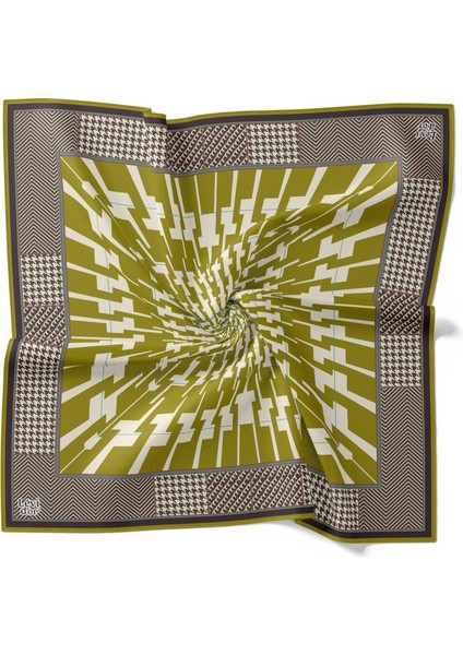 Yağ Yeşili Levidor Twill Ipek Eşarp 36
