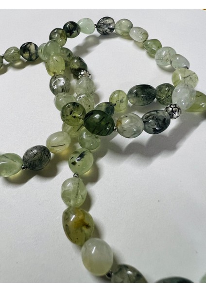 Sertifikalı Prehnite Doğal Taş Şekilsiz Tımbıl Bileklik Aaa Kalite Sürpriz Hediyeli modelleri