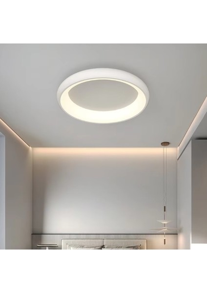 Beyaz Ø50CM Kumandalı Dimli, 3 Işık, Çember, LED Tavan Lambası, Modern Aydınlatma, Avize fiyatları