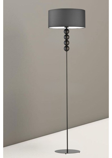Modern siyah metal lambader, tek ayaklı, yüksekliği 151-200 cm, şık ve dayanıklı tasarım