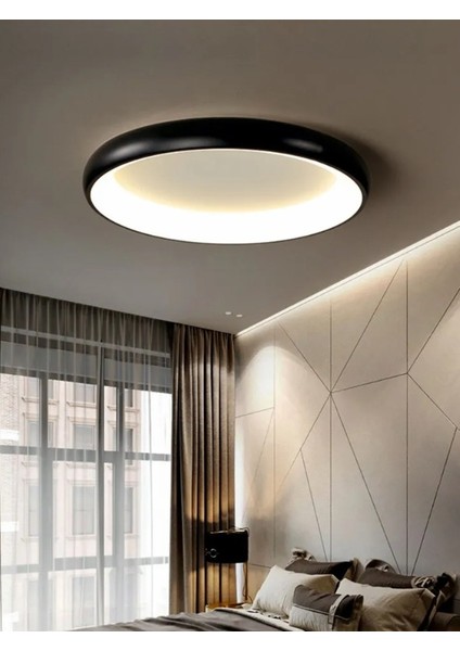 Siyah Ø60CM Kumandalı Dimli, 3 Işık, Çember, LED Tavan Lambası, Modern Aydınlatma, Avize fiyatları