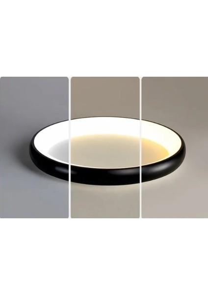 Siyah Ø60CM Kumandalı Dimli, 3 Işık, Çember, LED Tavan Lambası, Modern Aydınlatma, Avize indirimleri
