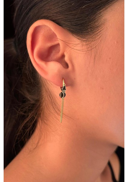 14 Ayar Altın Fatma Ana Eli Sallantılı Küpe