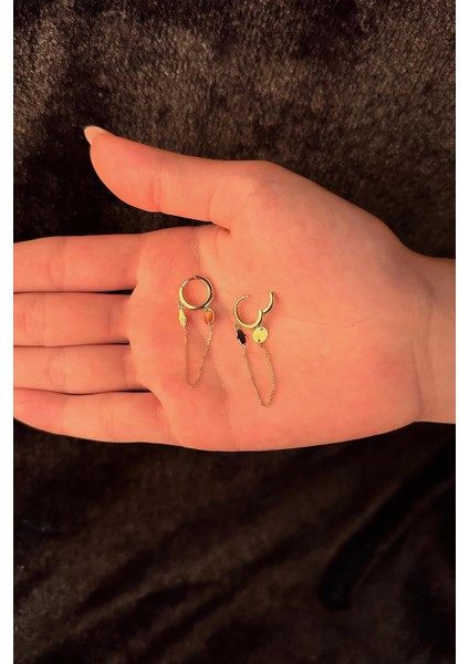 14 Ayar Altın Fatma Ana Eli Sallantılı Küpe modelleri