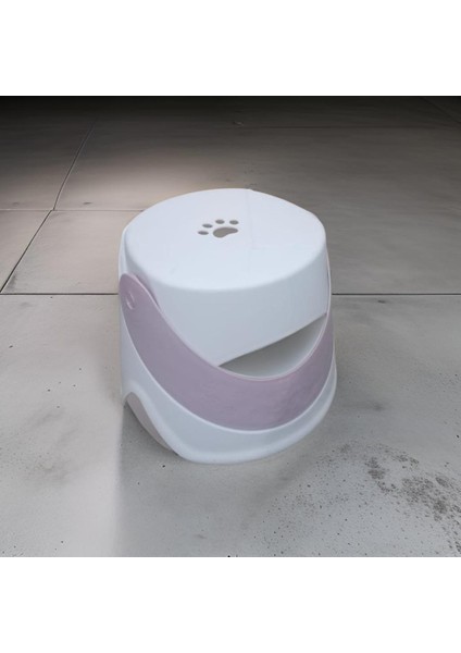 25*24 cm Pembe Renk Plastik Kaydırmaz Çocuk Tabure ve Sandalyesi - Katlanır Pati figürlü modelleri