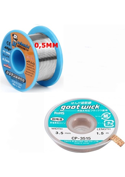 Lehim Emme Teli CP3515 ve Mchanic Soldering Lehim Teli 0,5mm 2in1 Arada