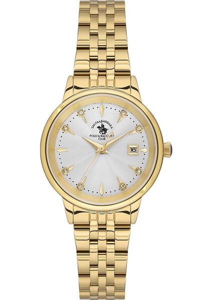 Santa Barbara Polo Racquet Club SB.1.10595-5 Çelik Kasa Çelik Kordon Altın Kadın Kol Saati