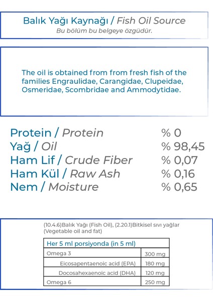 Fish Oil Kedi Köpek Omega 3 Omega 6 Destekleyici Takviye Balık Yağ 200ml