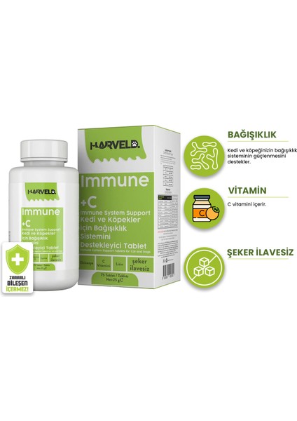 Immune+C Kedi ve Köpekler Için Tablet 75