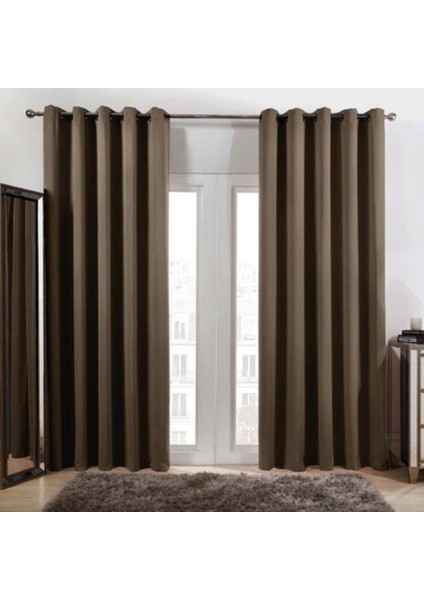 Koyu Toprak Blackout Karartma Fon Perde Güneşlik Pilesiz Extraforlu Düz Dikim fırsatları