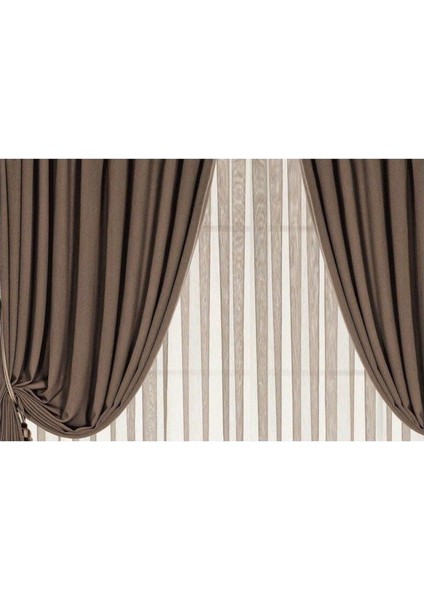 Koyu Toprak Blackout Karartma Fon Perde Güneşlik Pilesiz Extraforlu Düz Dikim indirimleri