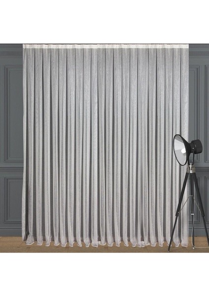 Gümüş Simli Keten Tül Perde Yüksek Kalite Seyrek Pile 1'e 2 Pile fiyatları