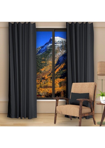 Koyu Gri Blackout Karartma Fon Perde Güneşlik Pilesiz Extraforlu Düz Dikim modelleri