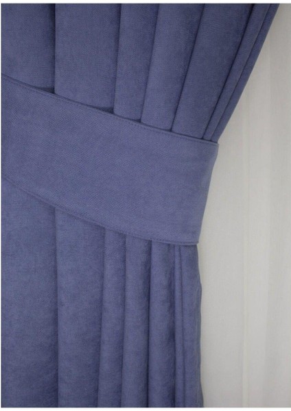 Açık Indigo Ada Fon Perde Pilesiz Extraforlu Düz Dikim Büzgü Pile modelleri