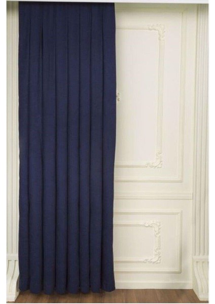 Koyu Lacivert Ada Fon Perde Normal Pile 1'e 2,5 Pile fırsatları