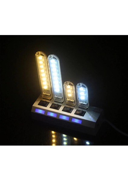 Taşınabilir Mini USB LED Lamba 3 LED Sarı Renk Smd 5730 Kamp Stick Ledi