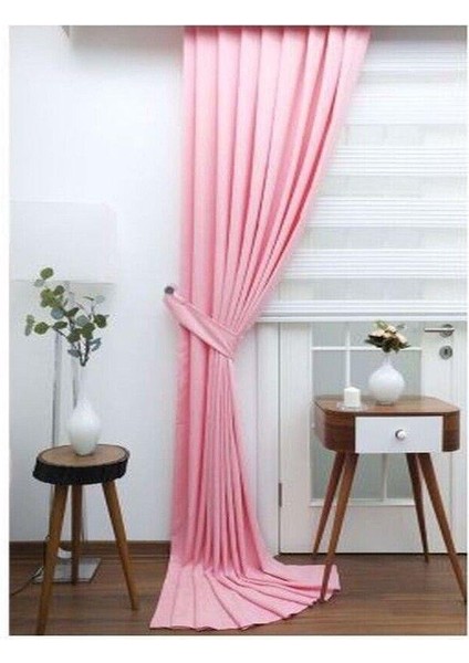 Pembe Ada Fon Perde Pilesiz Extraforlu Düz Dikim Büzgü Pile fırsatları