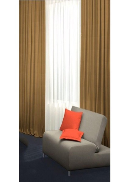 Açık Hardal Ada Fon Perde Sık Pile 1'e 3 Pile modelleri