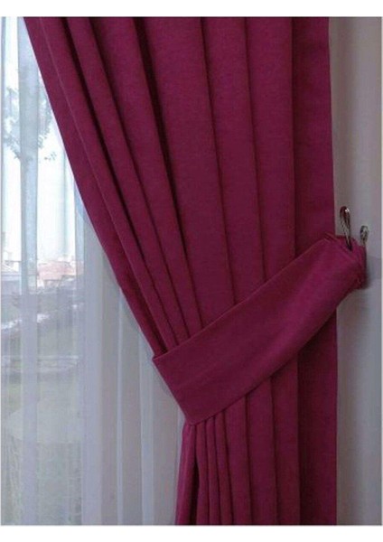 Vişne Ada Fon Perde Pilesiz Extraforlu Düz Dikim Büzgü Pile fırsatları