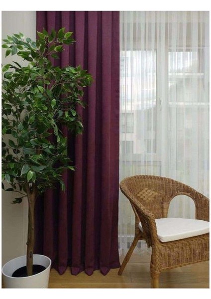 Mürdüm Ada Fon Perde Pilesiz Extraforlu Düz Dikim Büzgü Pile fırsatları