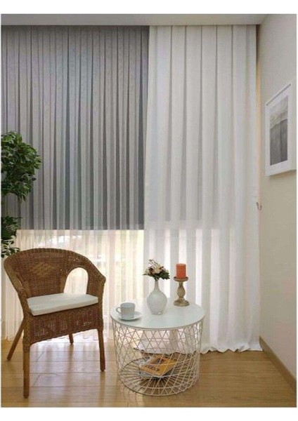 Beyaz Ada Fon Perde Sık Pile 1'e 3 Pile fırsatları