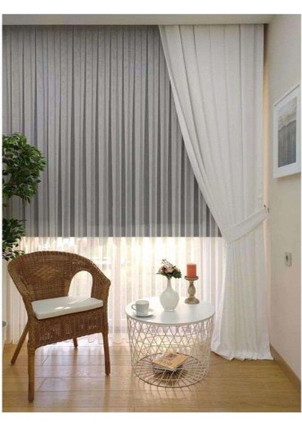 Beyaz Ada Fon Perde Sık Pile 1'e 3 Pile indirimleri