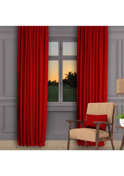 Kırmızı Ada Fon Perde Sık Pile 1'e 3 Pile fiyatları