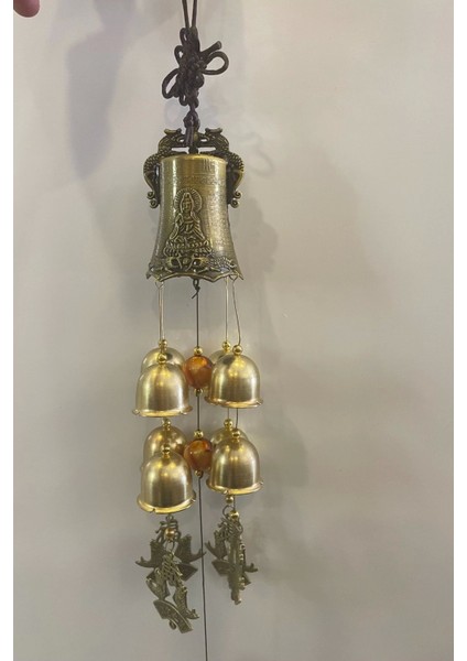Deprem Zili Çanı Duvar Rüzgar Çanı Zili Feng Shui Ejderha Yılı Metal Borulu Budha Buda Ejderha Çift Balıkobjeli