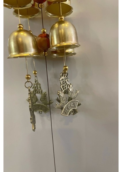 Deprem Zili Çanı Duvar Rüzgar Çanı Zili Feng Shui Ejderha Yılı Metal Borulu Budha Buda Ejderha Çift Balıkobjeli