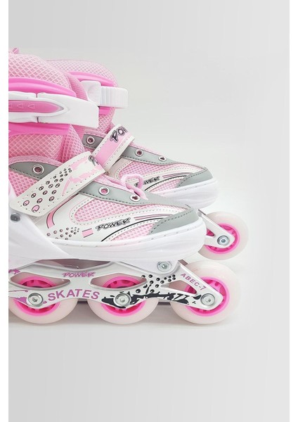 Orjinal Işıklı 2 + 1 Tekerlek Ayarlanabilir Pembe Kız Çocuk Pateni Girl Pink Skates fiyatları