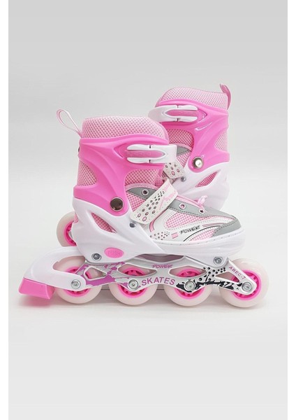 Orjinal Işıklı 2 + 1 Tekerlek Ayarlanabilir Pembe Kız Çocuk Pateni Girl Pink Skates modelleri