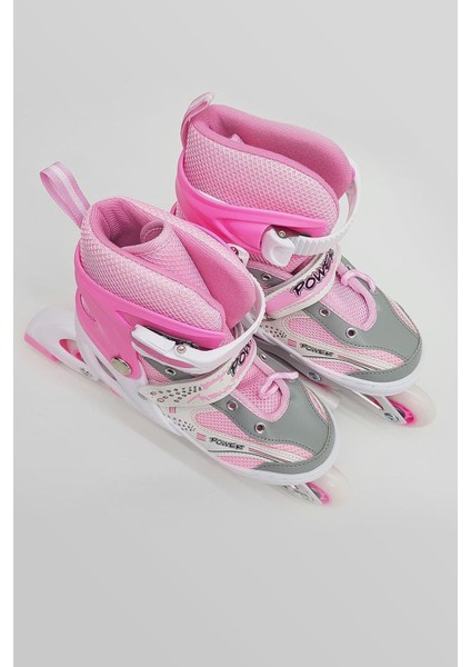 Orjinal Işıklı 2 + 1 Tekerlek Ayarlanabilir Pembe Kız Çocuk Pateni Girl Pink Skates fırsatları