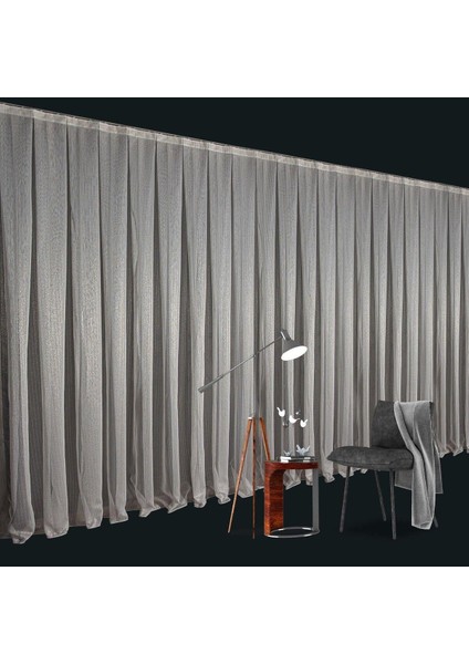 Gold Simli Ince Çizgili Tül Perde Sık Pile 1'e 3 Pile modelleri