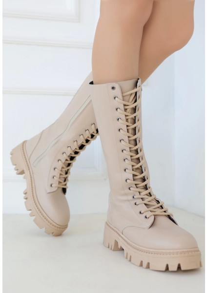 Uliza Nude Cilt Bağcıklı Çizme modelleri