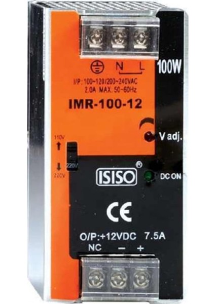 Imr 100 12 12VDC 8 30A 100W Ray Tipi Güç Kaynağı