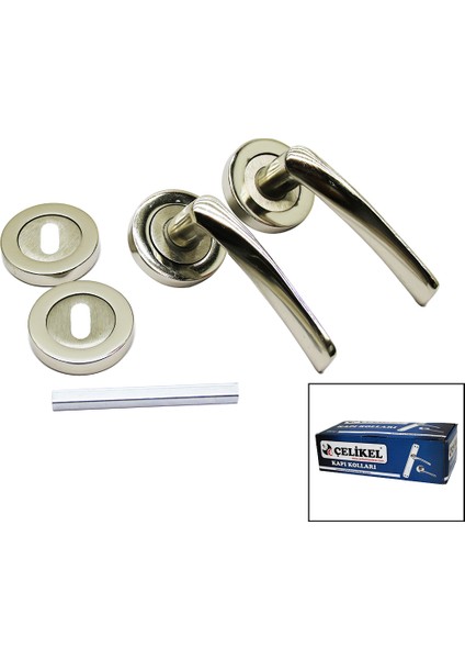 ÇELİKEL-07 AMERİKAN ODA KAPI KOLU NİKEL SATEN (3791)