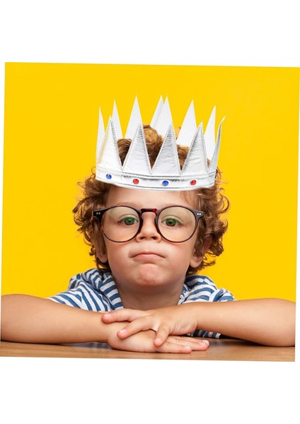 Gümüş Renk Eva Yumuşak Kral Kraliyet Tacı Yetişkin Çocuk Uyumlu 55 cm (3791)