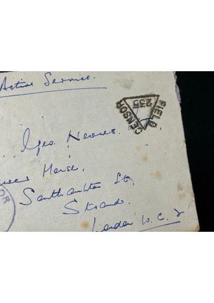 Ingiltere 1945 Askeri Posta Uçak Postası 2 Defa Sansürden Geçmiş Uniit Censor 359 Field Censor 235
