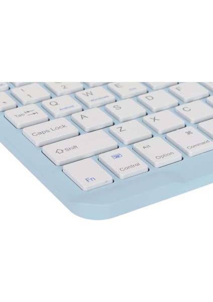 Samsung Galaxy Tab A8 Wifi X200 10.5" Uyumlu Kablosuz Bluetooth Şarjlı Türkçe Q Klavye Mouse Seti - Mavi