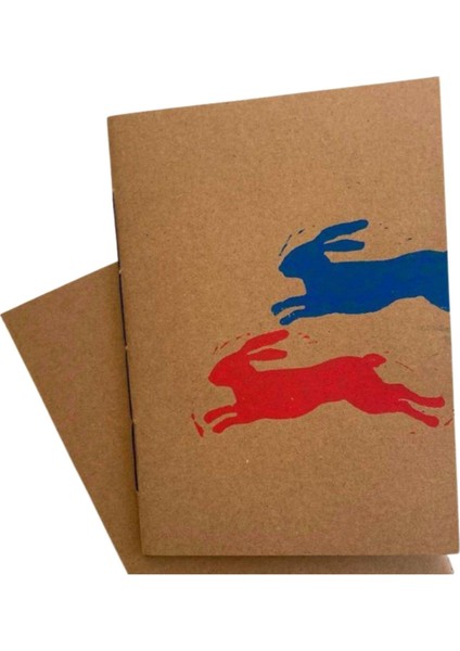 İki Tavşan El Yapımı Defter