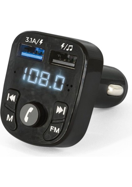 F8 Fm Transmitter Bluetooth Araç Kiti 4.0 Micro Sd USB Yüksek Hızlı Şarj