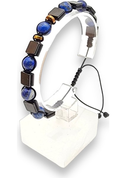 Lapis Lazuli Hematit Doğal Taş Makrome Bileklik fiyatları