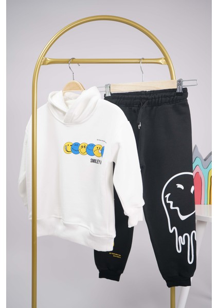 Erkek Çocuk Okula Dönüş Kapşonlu Pamuk Eşofman Takımı