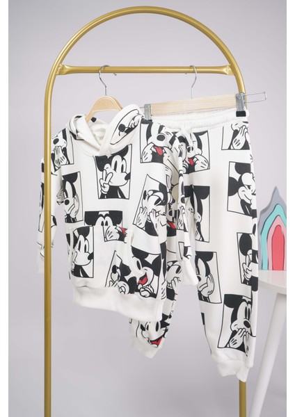 Erkek Çocuk Okula Dönüş Kapşonlu Pamuk Eşofman Takımı