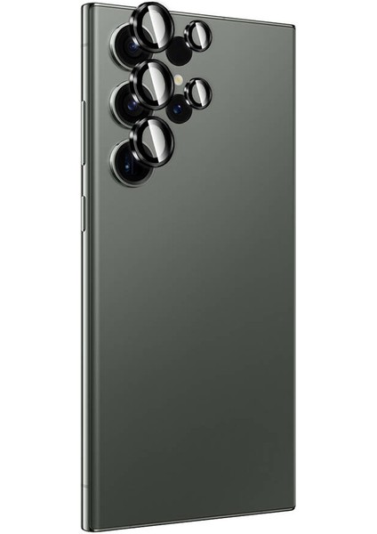 Galaxy S24 Ultra Titanium Premium Temperli Kamera Lens Koruyucu-Siyah