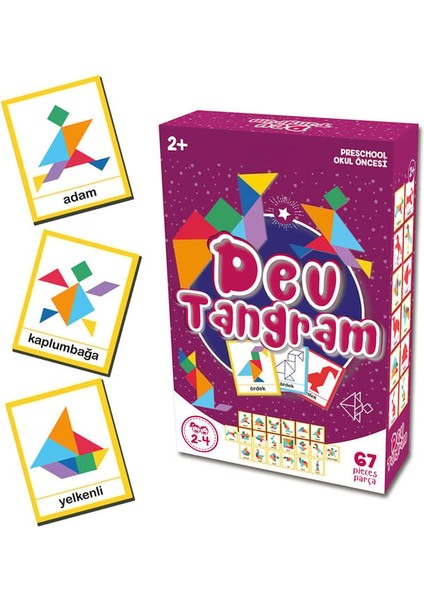 Dev Tangram Puzzle 2+ Yaş Okul Öncesi 2 Yaş Oyuncak Dev Tangram 67 Parça