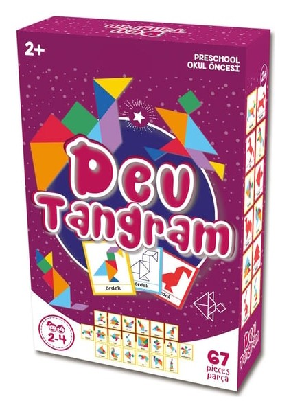 Dev Tangram Puzzle 2+ Yaş Okul Öncesi 2 Yaş Oyuncak Dev Tangram 67 Parça