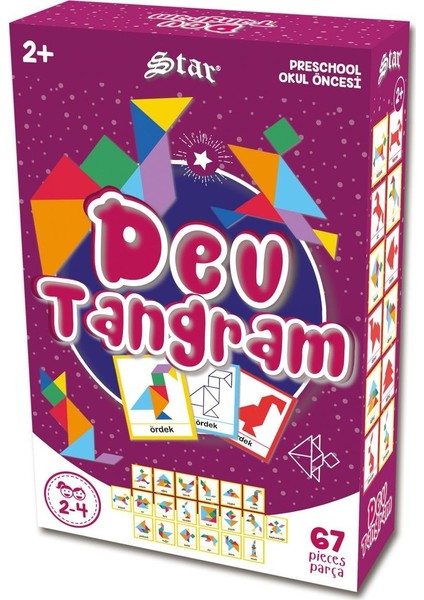 Dev Tangram Puzzle 2+ Yaş Okul Öncesi 2 Yaş Oyuncak Dev Tangram 67 Parça